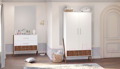 Комод Polini Kids Porto 2200 / 0002572.165 (белый/дуб крафт)