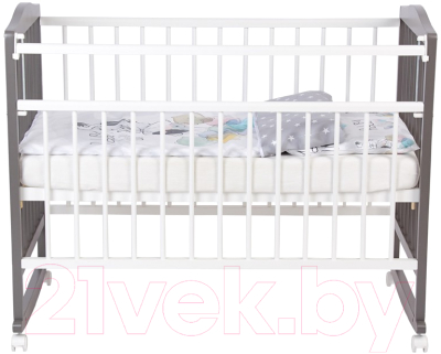 Детская кроватка Фея 204 / 0005512-19 (белый/графит)