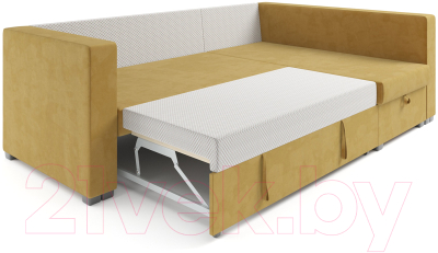 Диван угловой Mebel-Ars Мансберг (Cabrio 27 желтый)