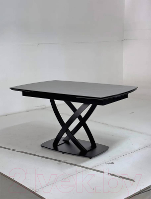 Обеденный стол M-City Foggia 140 KL-136 / 614M05240 (серый мрамор матовый/черный)