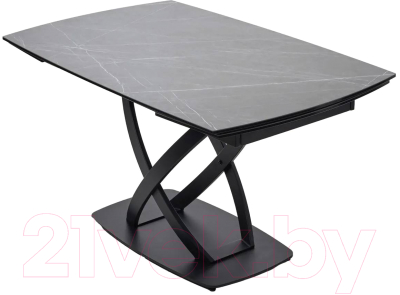Обеденный стол M-City Foggia 140 KL-136 / 614M05240 (серый мрамор матовый/черный)