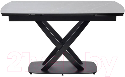 Обеденный стол M-City Foggia 140 KL-136 / 614M05240 (серый мрамор матовый/черный)