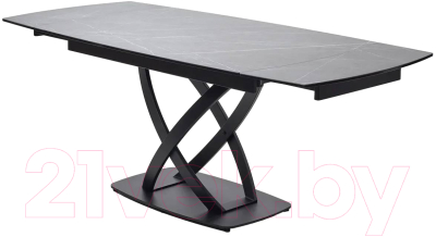 Обеденный стол M-City Foggia 140 KL-136 / 614M05240 (серый мрамор матовый/черный)