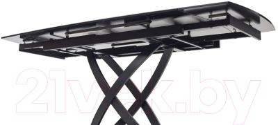 Обеденный стол M-City Foggia 140 KL-136 / 614M05240 (серый мрамор матовый/черный)