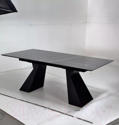 Обеденный стол M-City Богарт 200 / 480M05317 (Titanium Black Pulido/черный)