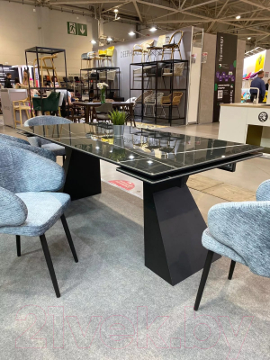 Обеденный стол M-City Богарт 200 / 480M05317 (Titanium Black Pulido/черный)