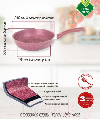 Сковорода Kukmara Trendy Style Rose 240tsr