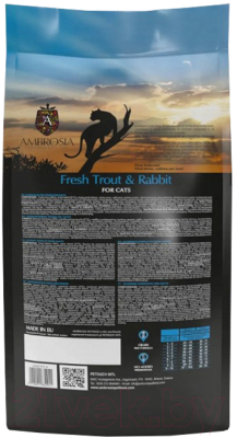 Сухой корм для кошек Ambrosia Grain Free для стерилизов., свежая форель и кролик / U/ACTR1.5 (1.5кг)