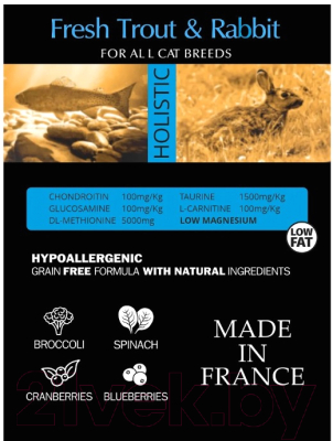 Сухой корм для кошек Ambrosia Grain Free для стерилизов., свежая форель и кролик / U/ACTR1.5 (1.5кг)