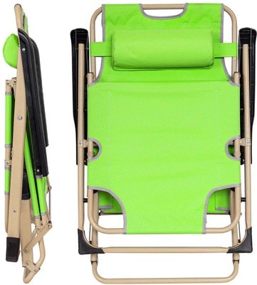Складной шезлонг ISMA С зонтиком ISMA-FG-HY-8009Z