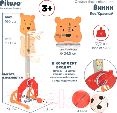 Баскетбольный стенд Pituso Винни / YYB702