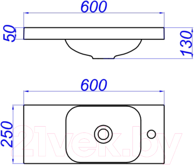 Умывальник Aqwella Compact Slim 60 CMPSL.06.04.D