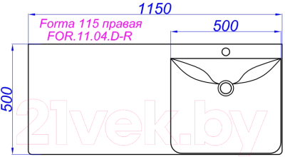 Умывальник Aqwella Forma 115 FOR.11.04.D-R