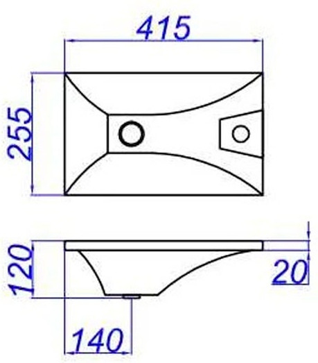 Умывальник Aqwella Malaga 42 / Mal.04.04.D