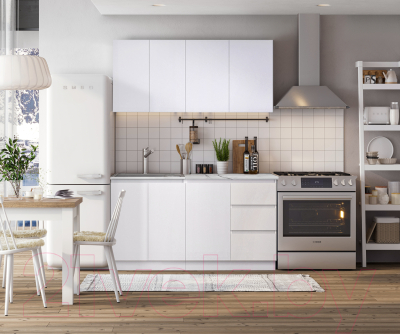 Кухонный гарнитур Артём-Мебель Мэри СН-114 ДСП 1.4м (белый)