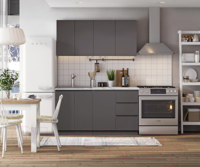 Кухонный гарнитур Артём-Мебель Мэри СН-114 ДСП 1.4м (серый графит)