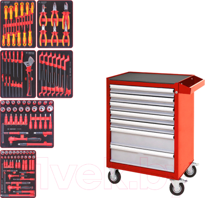 Универсальный набор инструментов King TONY High Voltage / 934-117AMRE - фото