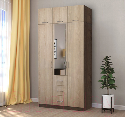 Антресоль Артём-Мебель СН 124.11 (дуб экспрессив бронзовый/дуб экспрессив песочный)