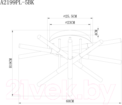 Люстра Arte Lamp Fernando A2199PL-5BK