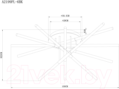 Люстра Arte Lamp Fernando A2199PL-6BK