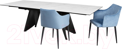 Обеденный стол M-City Ivar 200 Marbles KL-99 / 626M05303 (белый мрамор/керамика)