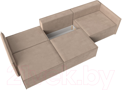 Диван Лига Диванов Либерти Лонг (велюр бежевый)