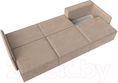 Диван Лига Диванов Либерти Лонг (велюр бежевый)