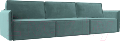 Диван Лига Диванов Либерти Лонг (велюр бирюзовый) - фото