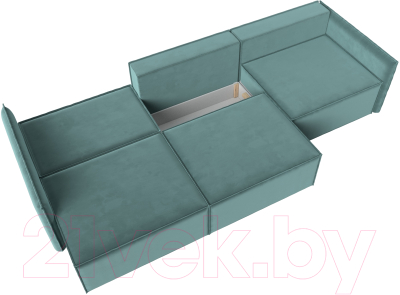 Диван Лига Диванов Либерти Лонг (велюр бирюзовый)