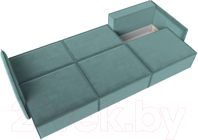 Диван Лига Диванов Либерти Лонг (велюр бирюзовый)