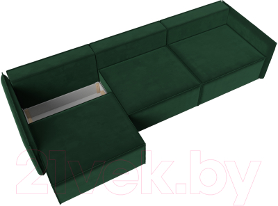 Диван Лига Диванов Либерти Лонг (велюр зеленый)