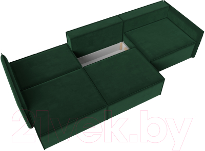 Диван Лига Диванов Либерти Лонг (велюр зеленый)