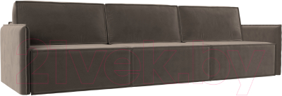 Диван Лига Диванов Либерти Лонг (велюр коричневый) - фото