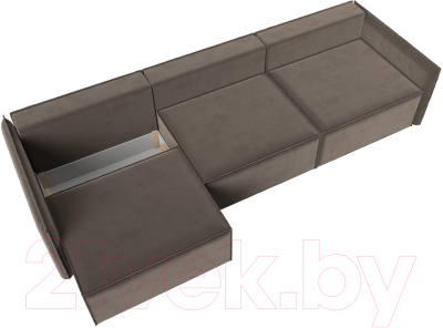 Диван Лига Диванов Либерти Лонг (велюр коричневый)