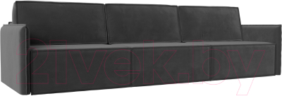 Диван Лига Диванов Либерти Лонг (велюр серый) - фото