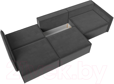 Диван Лига Диванов Либерти Лонг (велюр серый)