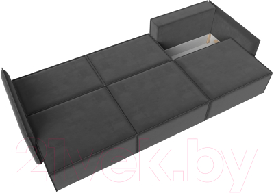 Диван Лига Диванов Либерти Лонг (велюр серый)