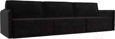 Диван Лига Диванов Либерти Лонг (велюр черный) - фото