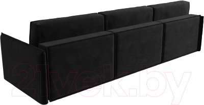 Диван Лига Диванов Либерти Лонг (велюр черный)