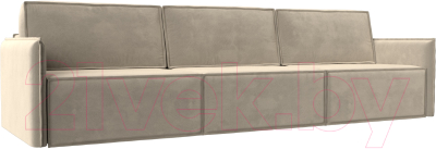 Диван Лига Диванов Либерти Лонг (микровельвет бежевый) - фото