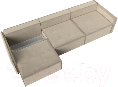 Диван Лига Диванов Либерти Лонг (микровельвет бежевый)