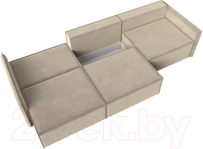 Диван Лига Диванов Либерти Лонг (микровельвет бежевый)