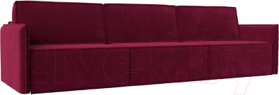 Диван Лига Диванов Либерти Лонг (микровельвет бордовый) - фото