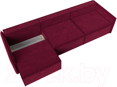 Диван Лига Диванов Либерти Лонг (микровельвет бордовый)
