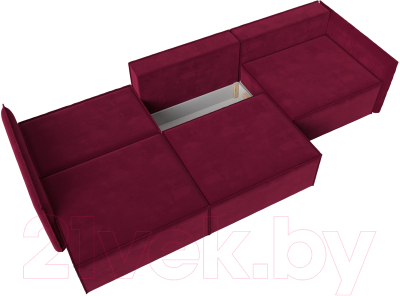 Диван Лига Диванов Либерти Лонг (микровельвет бордовый)