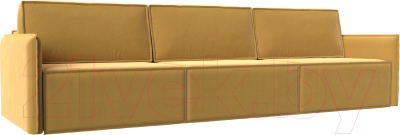 Диван Лига Диванов Либерти Лонг (микровельвет желтый) - фото