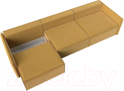 Диван Лига Диванов Либерти Лонг (микровельвет желтый)