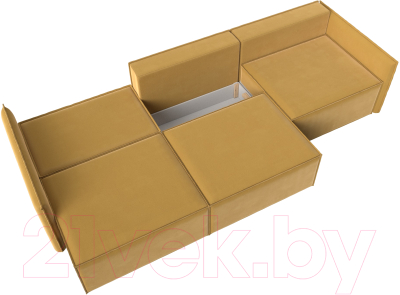 Диван Лига Диванов Либерти Лонг (микровельвет желтый)