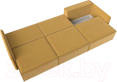 Диван Лига Диванов Либерти Лонг (микровельвет желтый)