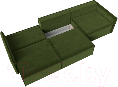Диван Лига Диванов Либерти Лонг (микровельвет зеленый)